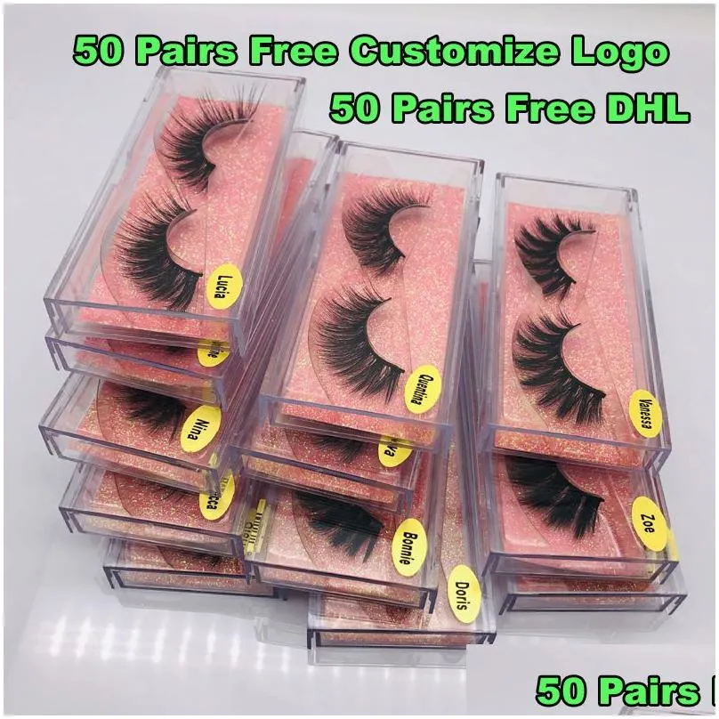 False Eyelashes 1Pair/Lot 3D Mink Hand Made Crisscross Cruelty Dramatic Lashes For Beauty Makeup Drop Delivery Health Eyes Dhkof