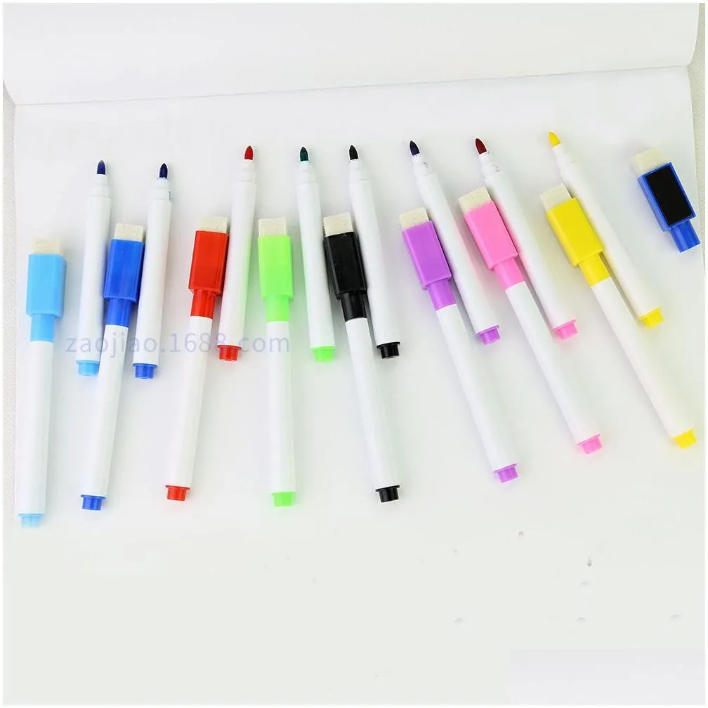 wholesale Magnetic Whiteboard Pen Drawing and Recording Magnet Erasable Dry White Board Markers For Office School Supplies DLH379