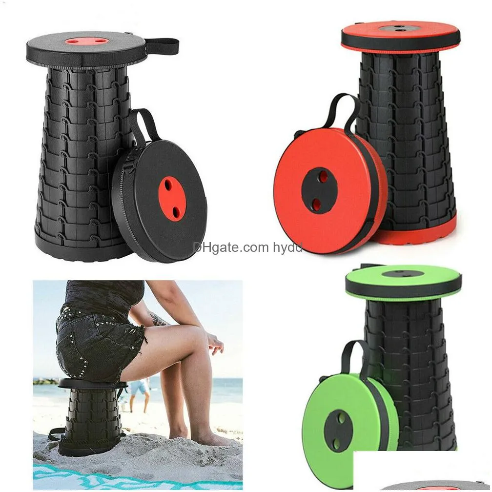 Outdoor Pads Retractable Stool Folding Chiar Portable Lounge Chair Cam Foldable Convenient Fishing Q0111 Drop Delivery Sports Outdoo Dhu5I