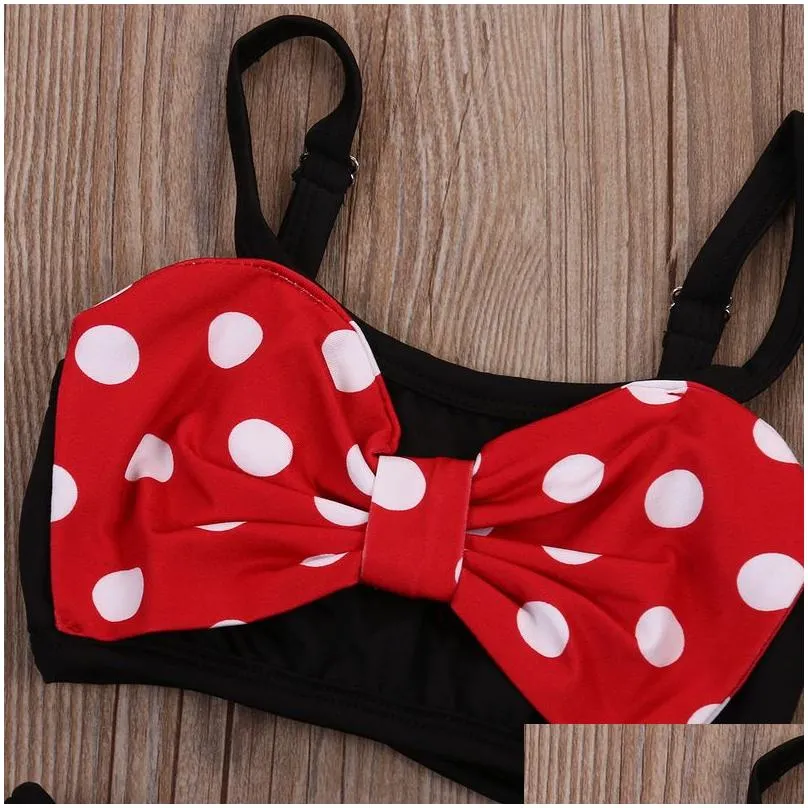 est Baby Children Girls Bikini Set Bow Polka Dot Two Piece Swimsuit Swimwear 0 5Years Toddler Kids Girl Summer Bathing Suit 220530