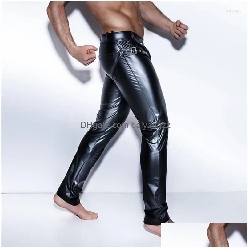 Womens Panties Trousers Open Crotch Pu Leather Latex Leggings Fitness Pencil Clubwear Gay Sexy Wetlook Drop Delivery Apparel Underwea Dh9Xo