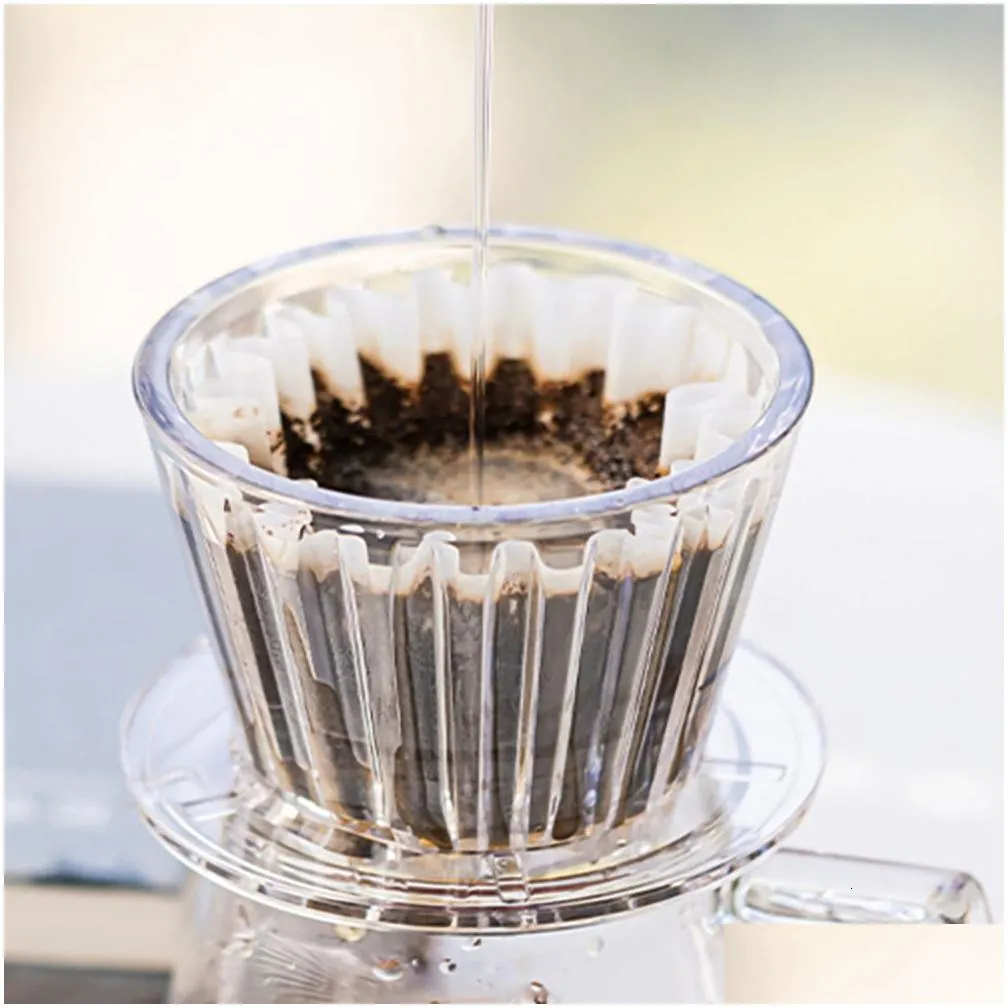 Coffee Filters Timemore B75 Wave Dripper Crystal Eye Pour Over Filter Pctg 12 Cups Maker Flat Bottom Increase Uniformity 230829 Drop Otr3G