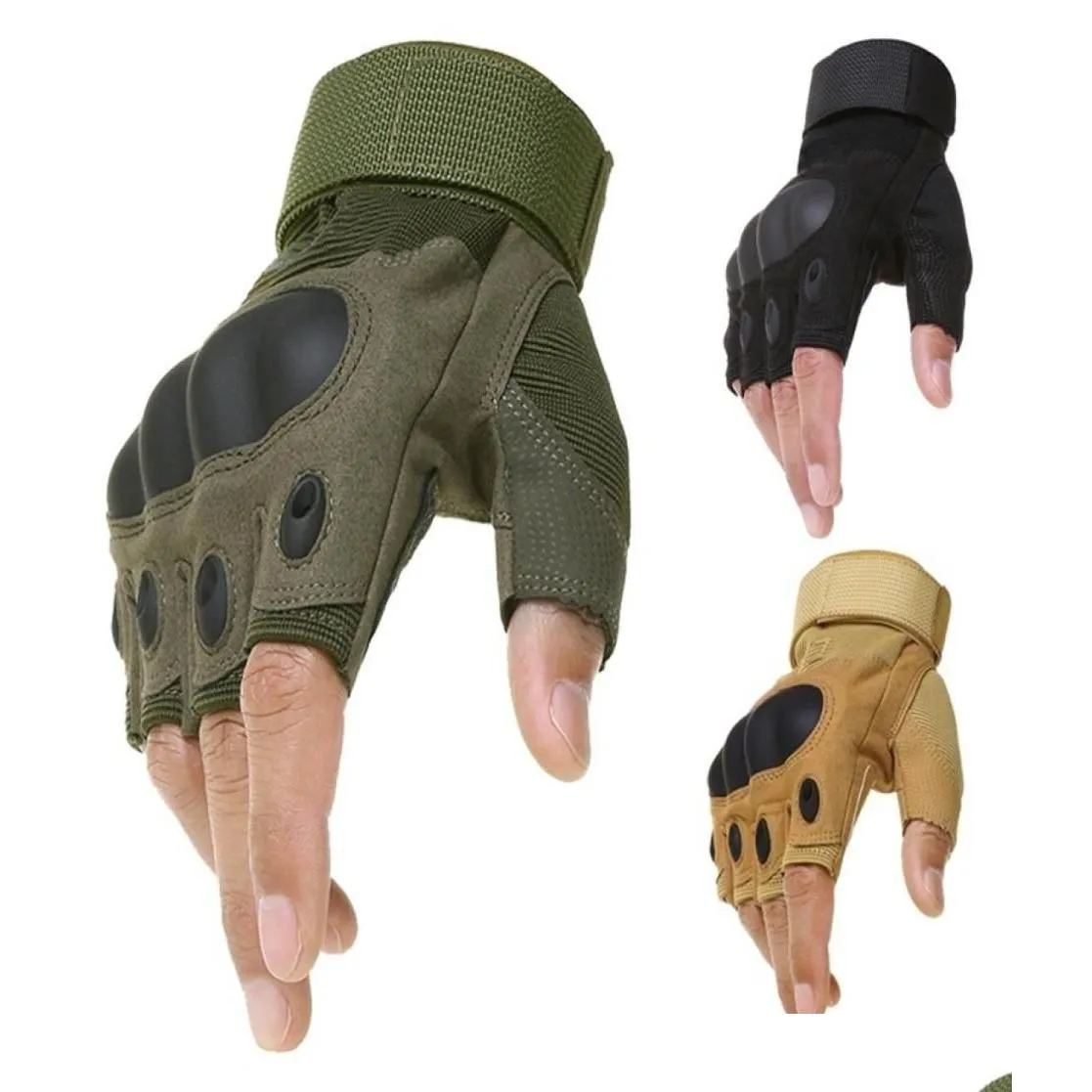 sport outdoor tactical gloves army airsoft shooting bicycle combat fingerless paintball hard carbon knuckle half finger cycling