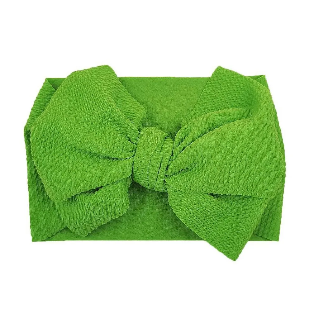 Baby Girls Nylon bow headbands Elastic Bowknot hairbands headwear Kids headdress Turban Knot head bands Wraps 30 colors