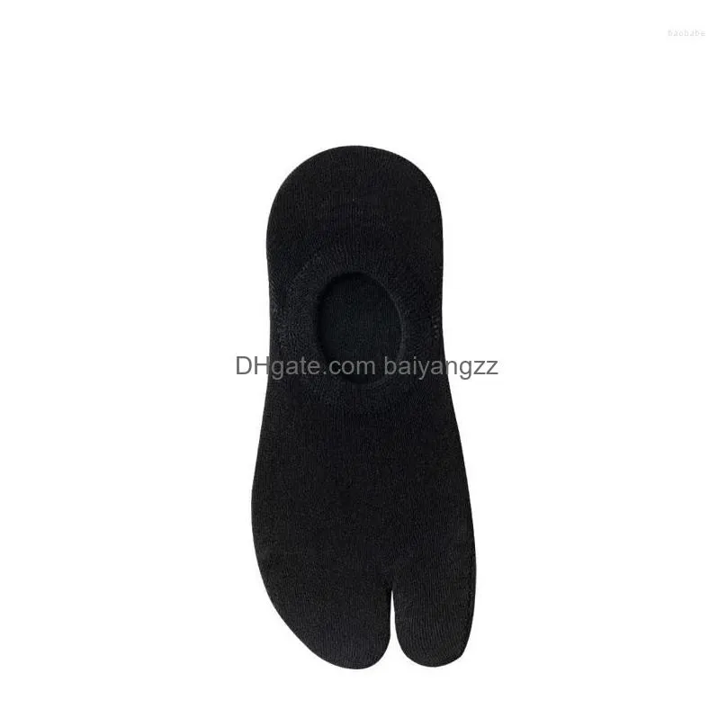 Socks Hosiery Women Separate Toe Boat Sock Japanese Style Two Men Breathable Harajuku Tabi Foot Finger Short Cotton Drop Delivery A Dhmou