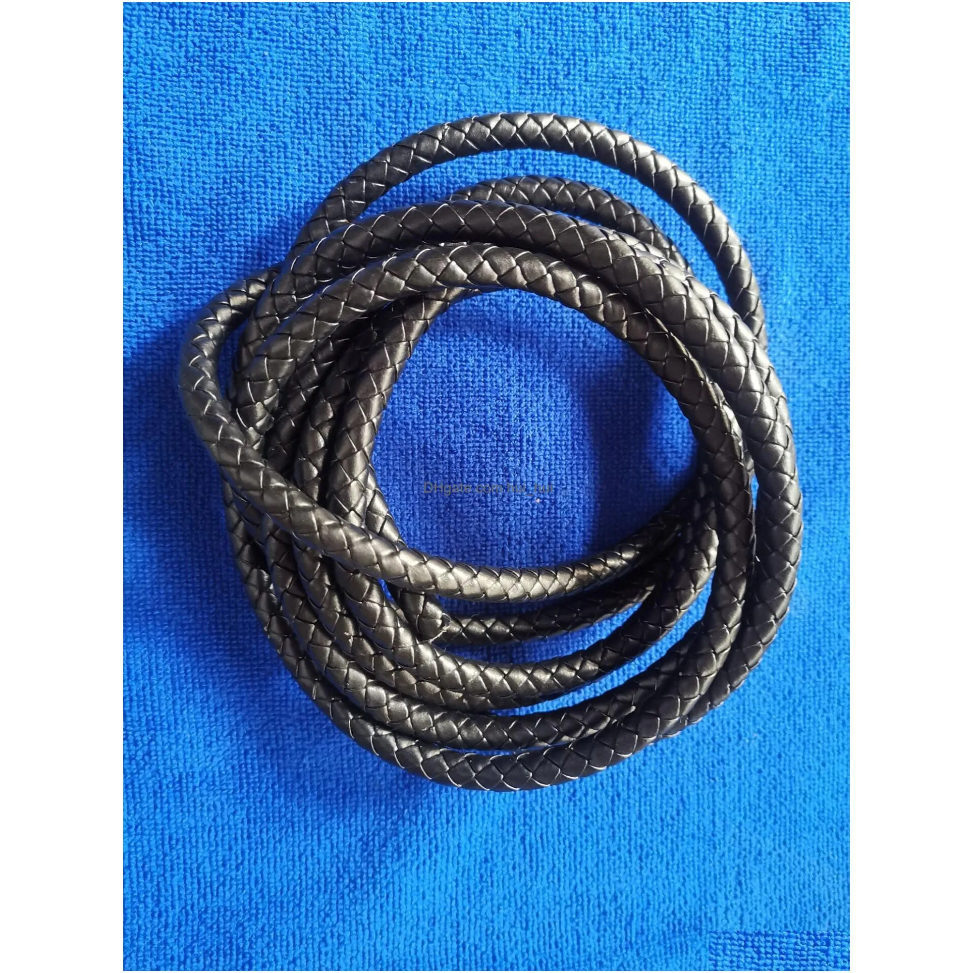 Cord Wire 3 Meters Of 8Mm Black Braided Bolo Leather 225152830 Drop Delivery Jewelry Findings Components Dh3Pg