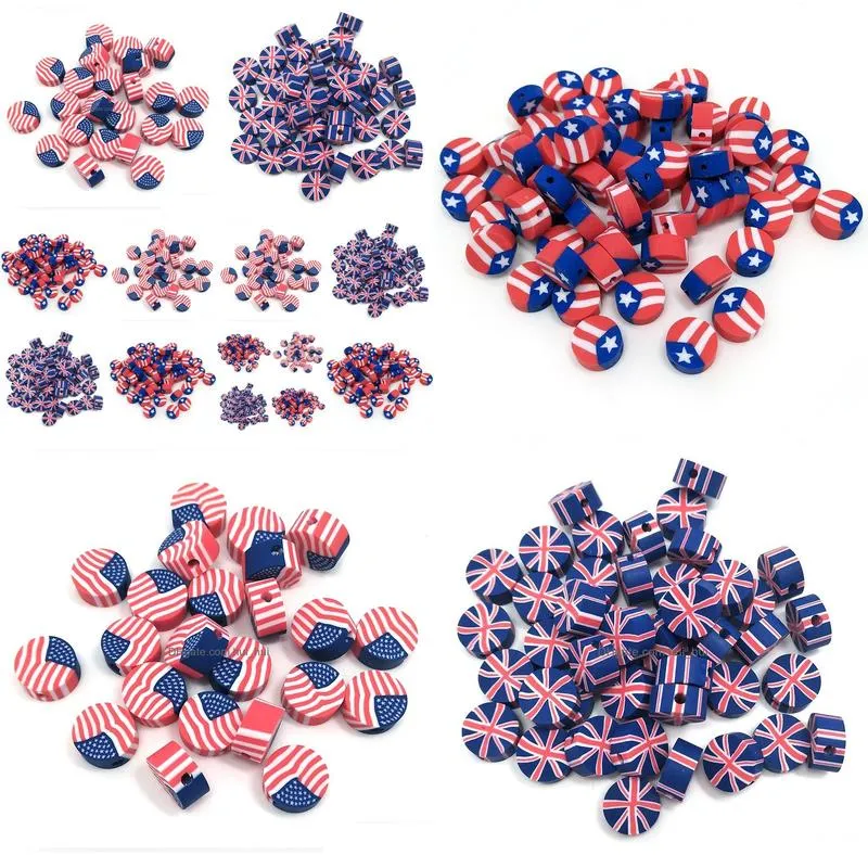 Other 3 Styles 300Pcs Per Lot Round Clay National Flag Beads Of America Puerto Rico And Uk Size In 10Mm Diameter For Jewelry Diy Dro Dhpac