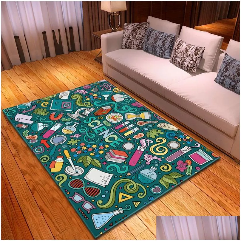 Carpet Carpet Periodic Table Of Elements Rugs Carpets For Living Room Bedroom Coffee Floor Mats Chemistry Math Pattern Antislip 230615 Dhfqi
