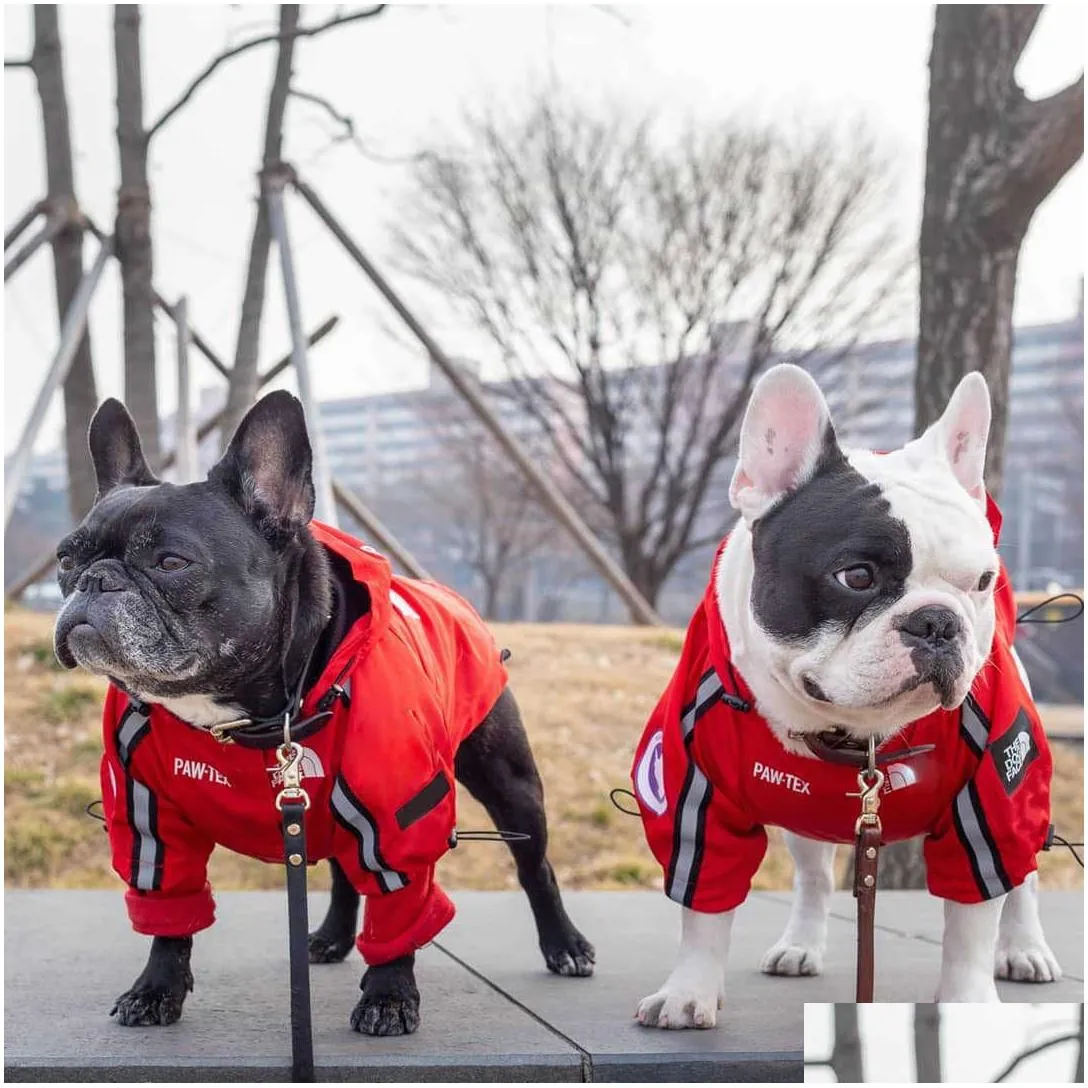 Dog Apparel Waterproof Pet Coat Clothes Outdoor Jacket Reflective Hoodie The Face Raincoat For Small Medium Large S 210604 Drop Deli Otrzv