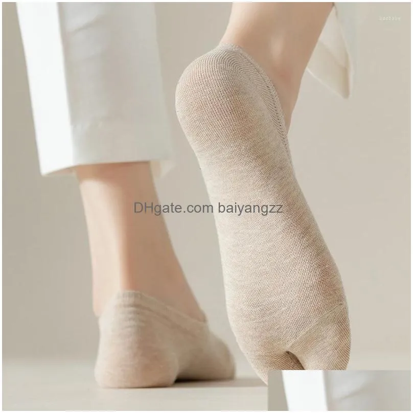 Socks Hosiery Women Separate Toe Boat Sock Japanese Style Two Men Breathable Harajuku Tabi Foot Finger Short Cotton Drop Delivery A Dhmou