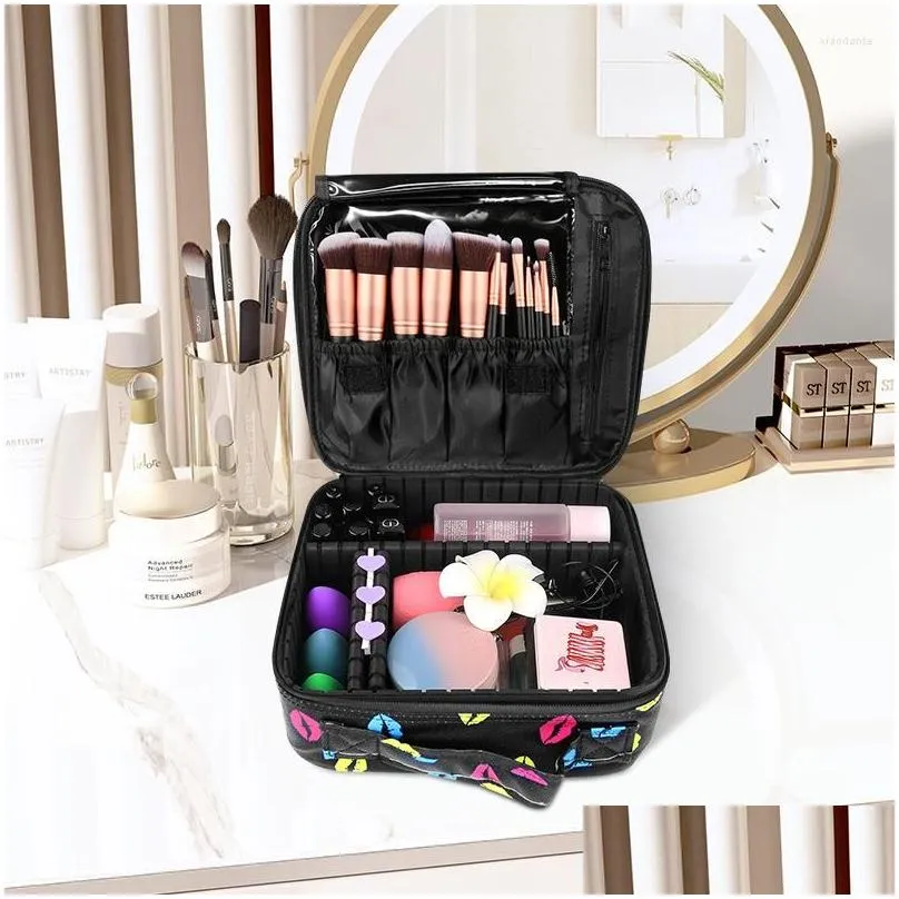 Other Massage Items Makeup Brushes Bag Travel Portable Cosmetic Brush Storage Marble Women Make Up Lip Organizer Case For Box Drop D Dh568