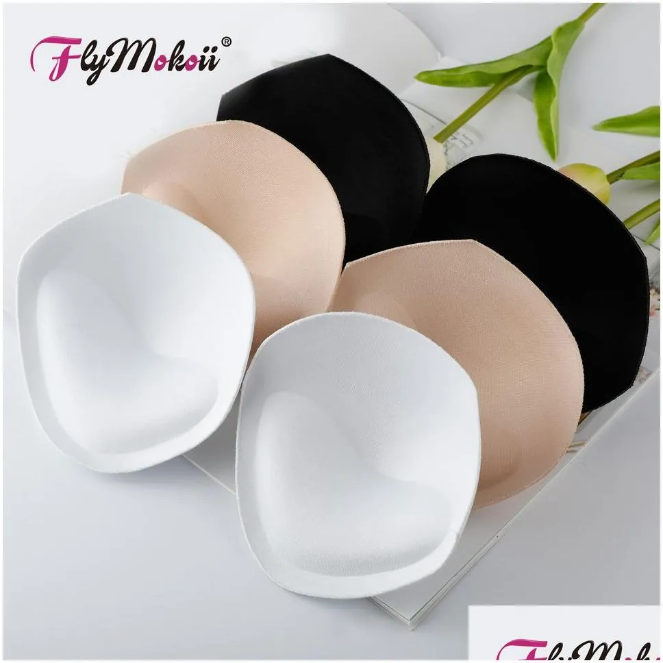 Intimates Accessories Flymokoii 10 Pairs/Lot Woman Dress Bra Pad Sponge Foam Triangle Inserts Push Up Enhancer Thick Padding For Bik Dhewd