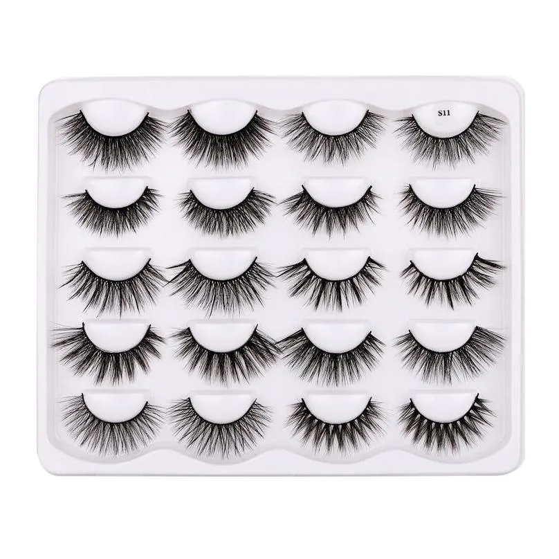 Other Massage Items 3D False Eyelashes Handmade Faux Mink Lashes Lightweight Soft 10 Styles Dramatic Volume Thick Natural Eyelash Wi Dhysu