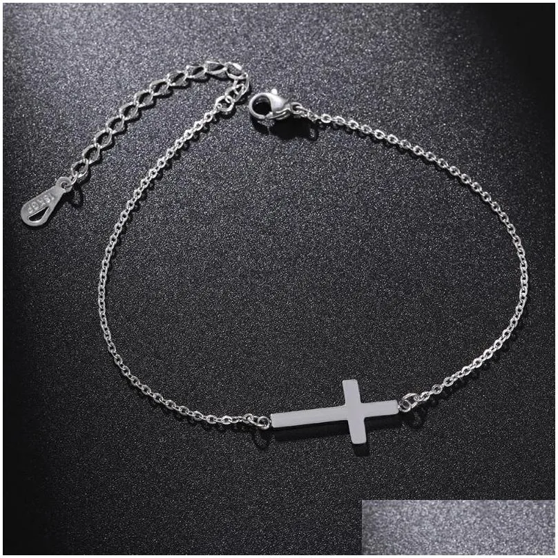 Anklets Stainless Steel Anklet Bracelet For Women Cross Fashion Ankle Foot Jewelry Leg Chain On Gifts