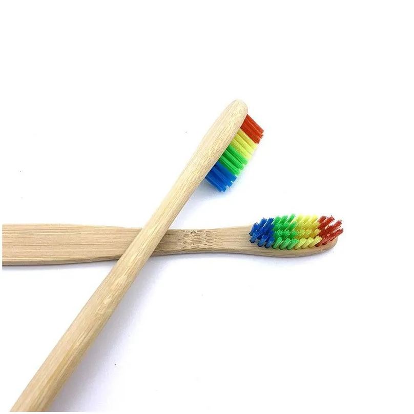 50 Pack Natural Biodegradable Bamboo Toothbrush Reusable Wood Toothbrushes Soft Bristles Teeth brush Eco-Friendly Oral Care