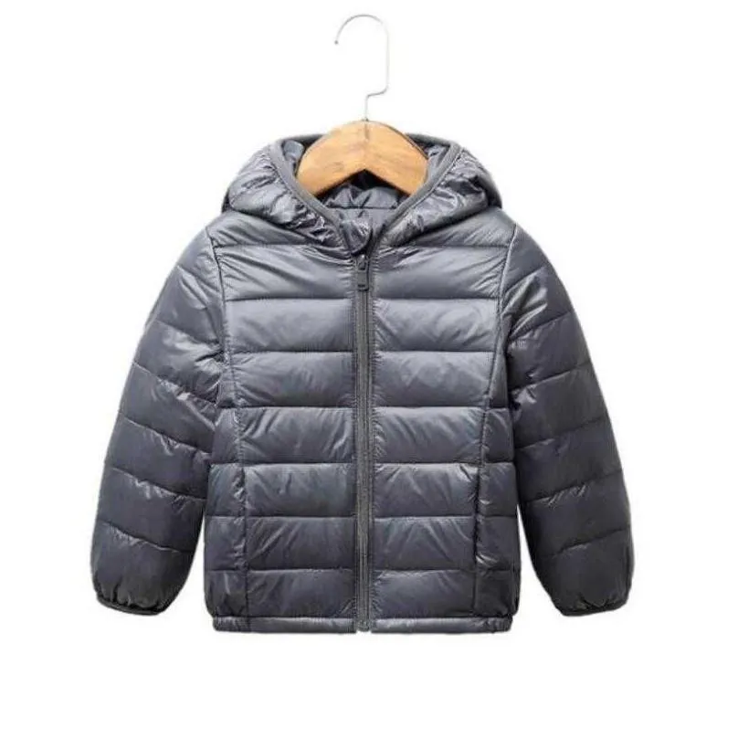 Baby Kids Jackets Autumn Winter Boys Girls Warm Lightweight Hooded Coat Children Outerwear 2-7 Y Toddler Infant Clothing 211025