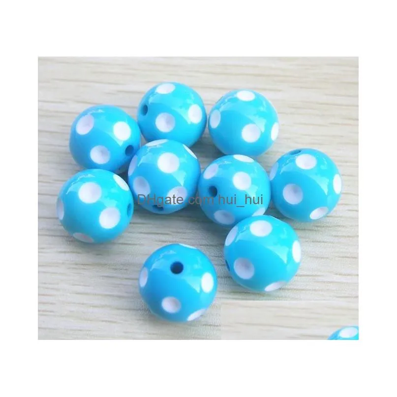 Acrylic Plastic Lucite 100Pcs/Lot 20Mm Mix Color Round Polka Dot Beads For Chunky Necklace Kids Jewelry Finding Making Drop Delivery Dhyi7