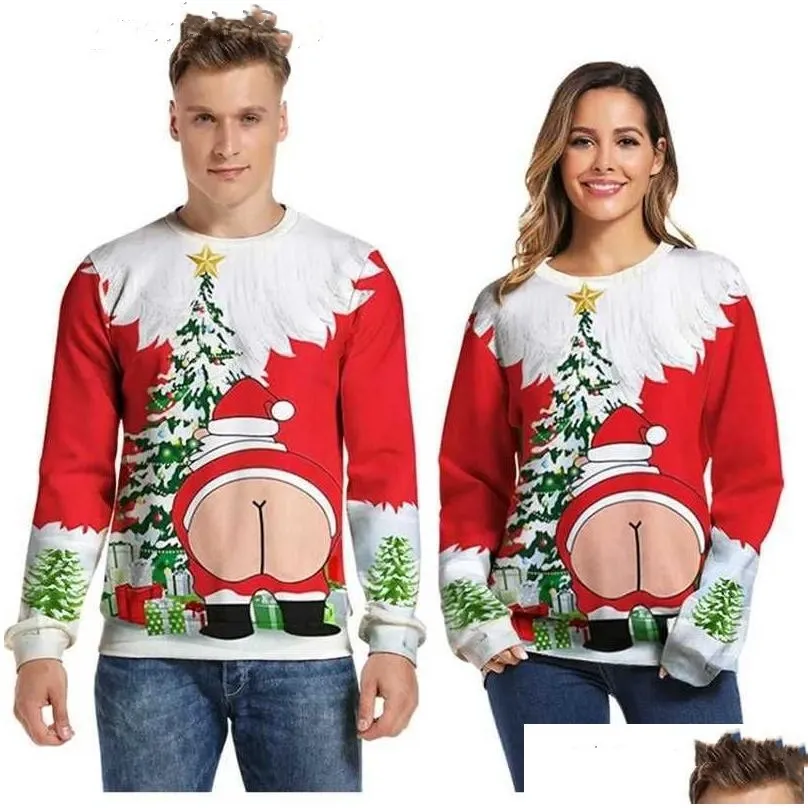 womens sweaters unisex ugly christmas sweater 3d print funny pullover sweaters jumpers tops for xmas men women holiday party hoodie