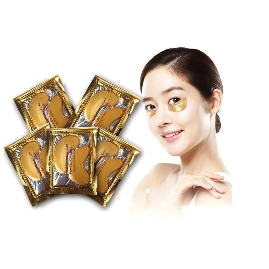 Other Health Beauty Items Collagen Crystal Eye Masks Anti-Puffiness Moisturizing Anti-Aging Gold Powder Mask Drop Delivery Dhlv5
