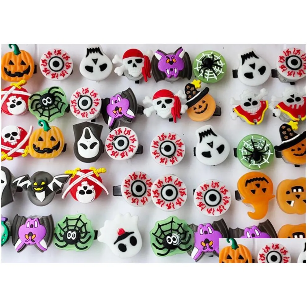 Party Favor Halloween Light Up Ring Treats Favors Flash Led Glow Rings In The Dark Goodie Bag Fillers Drop Delivery Home Garden Fest Dhasg