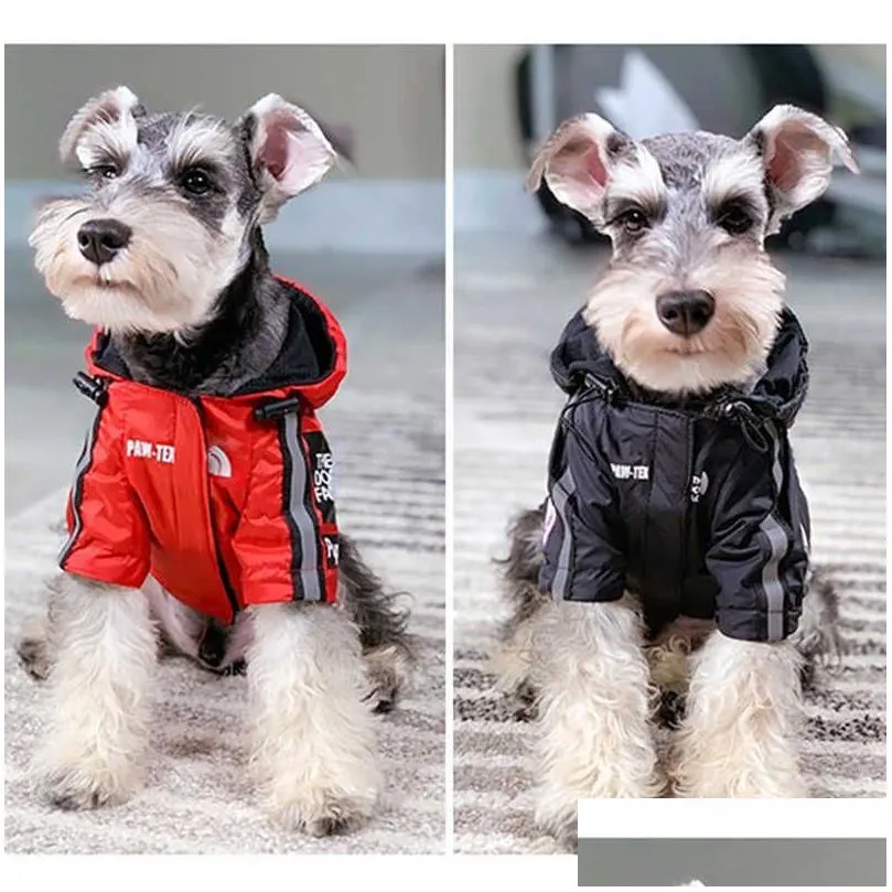 Dog Apparel Waterproof Pet Coat Clothes Outdoor Jacket Reflective Hoodie The Face Raincoat For Small Medium Large S 210604 Drop Deli Otrzv