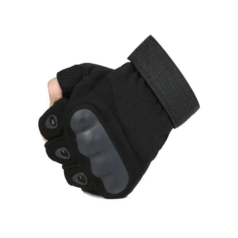 sport outdoor tactical gloves army airsoft shooting bicycle combat fingerless paintball hard carbon knuckle half finger cycling