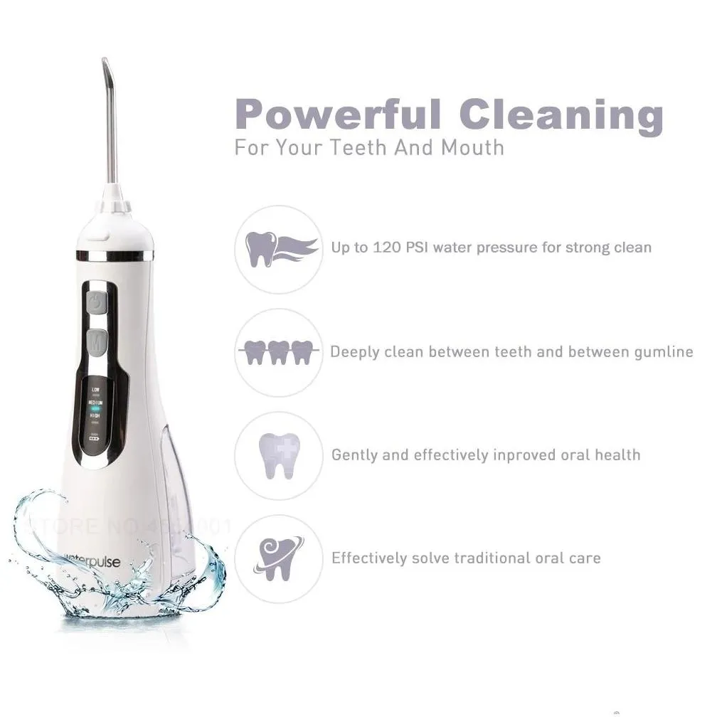 Other Massage Items Oral Waterpse V500 Portable Irrigator Dental Water Flosser Cordless  4 Mode Waterproof For Teeth Cleaner 2211 Dh2S0