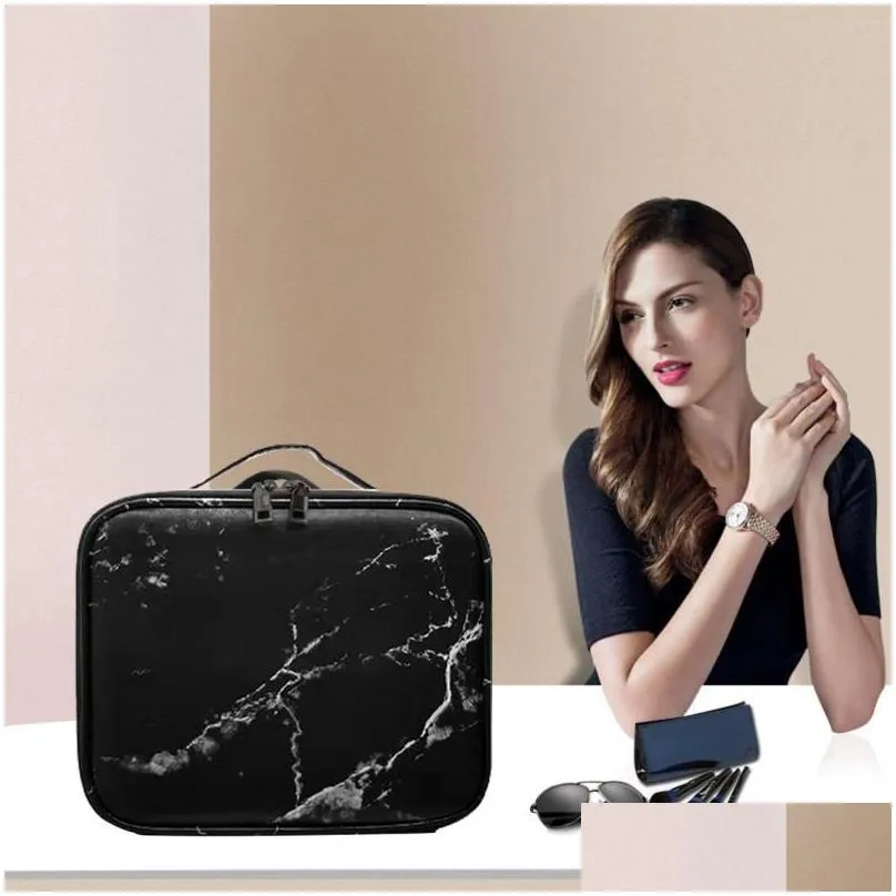 Other Massage Items Makeup Brushes Bag Travel Portable Cosmetic Brush Storage Marble Women Make Up Lip Organizer Case For Box Drop D Dh568