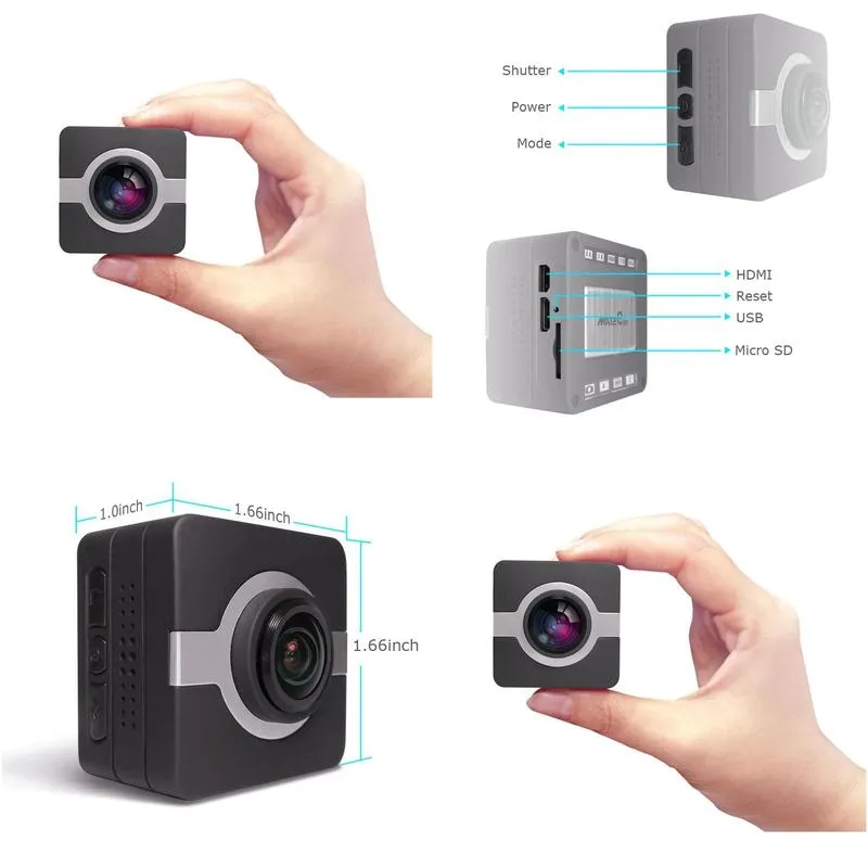 Sports & Action Video Cameras Action Camera 4K Sports Cam 160ﾰWide-Angle Waterproof Underwater G-Sensor Tra Hd Cameras With Mounting A Otcat