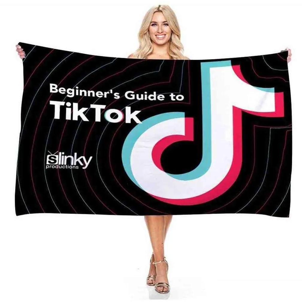 150x75cm tik tok letters printed kids blanket summer childrens grils beach towel home bath long towels blankets wholesale