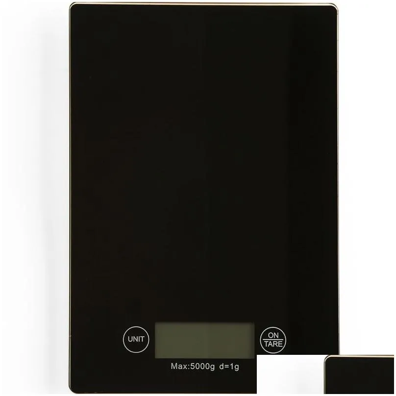 Household Scales Digital Kitchen Scale Electronic Precision Weighs From 1 Gram To 5Kg 5000 Grams Gr Tempered Glass Touch Sn Panel Baki Otdqy