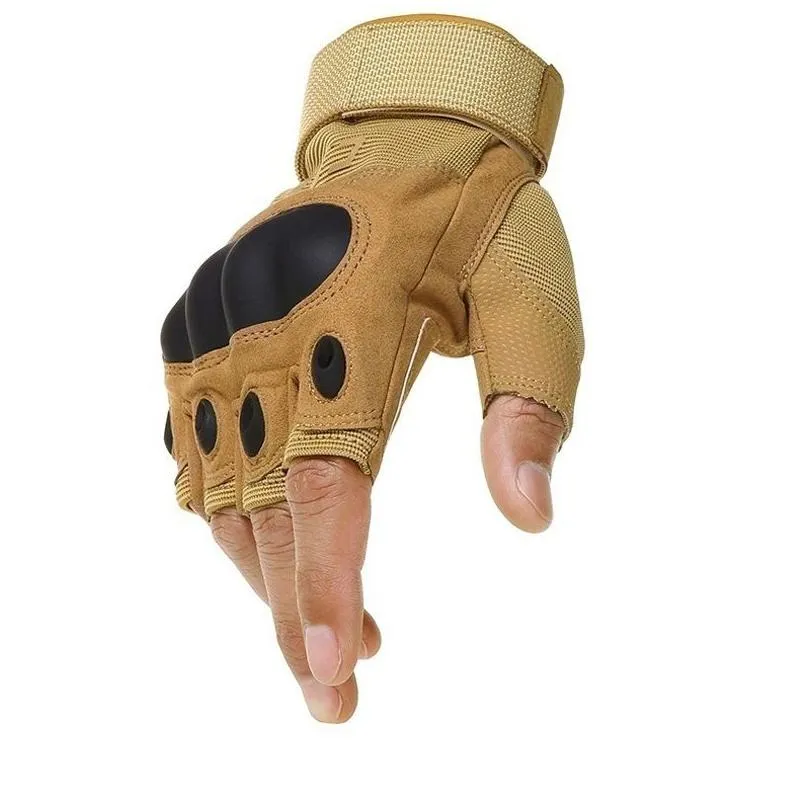 sport outdoor tactical gloves army airsoft shooting bicycle combat fingerless paintball hard carbon knuckle half finger cycling