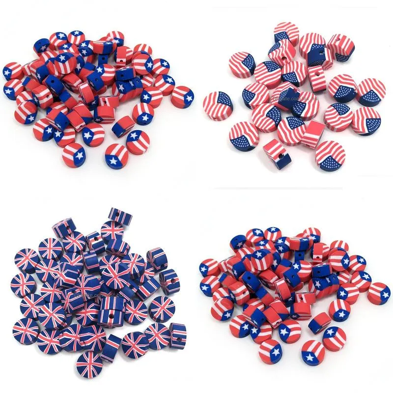 Other 3 Styles 300Pcs Per Lot Round Clay National Flag Beads Of America Puerto Rico And Uk Size In 10Mm Diameter For Jewelry Diy Dro Dhpac