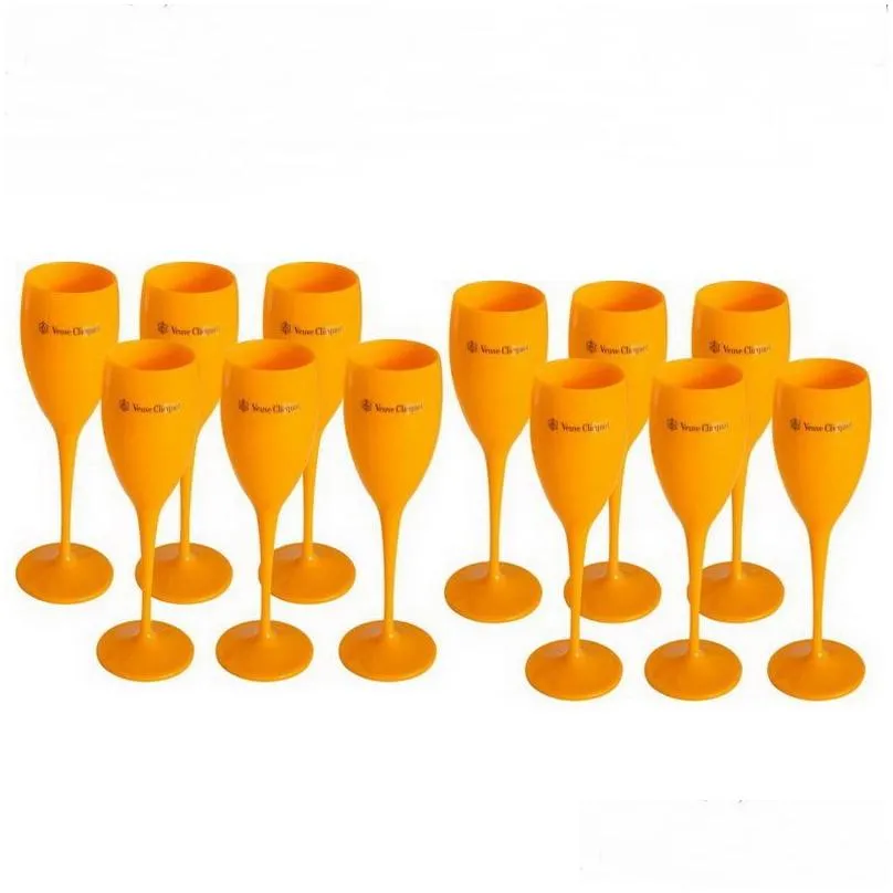 Wine Glasses Acrylic Veuve Pink Orange Champagne Flutes Wholesale Party Wine Glasses Drop Delivery Home Garden Kitchen, Dining Bar Dri Dhwhx