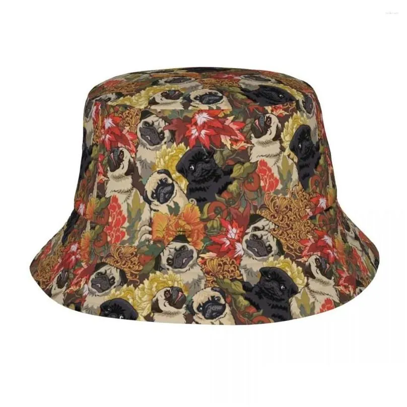 Berets Berets Because Pugs Autumn Camouflage Bucket Hats For Summer Vocation Pug Owner Gifts Flower Floral Sun Cap Trendy Bob Hat Drop Ottrp