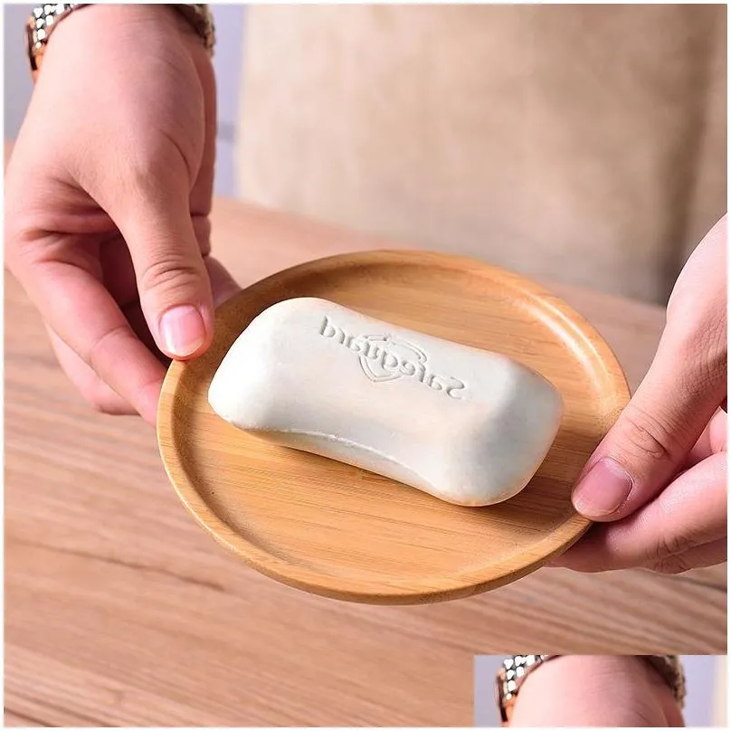 Sherbo 3-Pack Wooden Soap Dishes - Natural Beech Wood Soap Holder For Bathroom & Shower