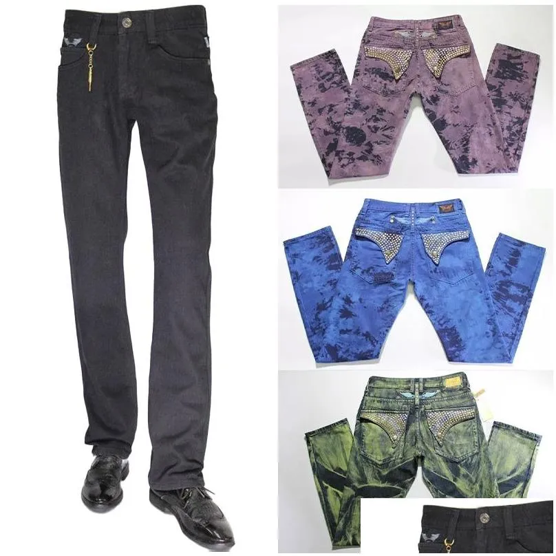 Men`S Jeans New Fashion Robin Long Straight Jeans Mens Famous Brand Biker Designer Sjeans For Man Ripped Drop Delivery Apparel Men`S C Otxnt