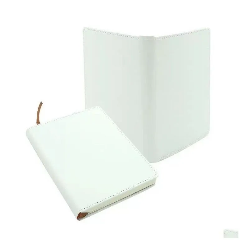 Notepads Wholesale Us Warehouse Sublimation Blanks Notepads A5 White Journal Notebooks Pu Leather Ered Heat Transfer Printing Note Boo Dhaqn