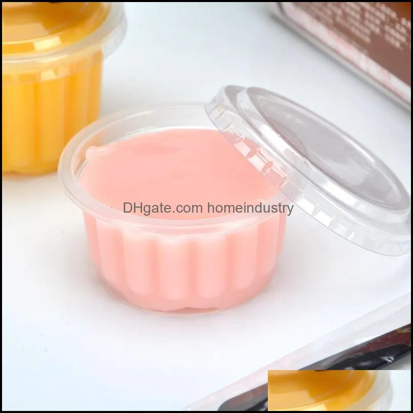 new 150ml/5oz disposable pudding cups with lid clear plastic dessert cups jelly sauce yogurt box bowl for party