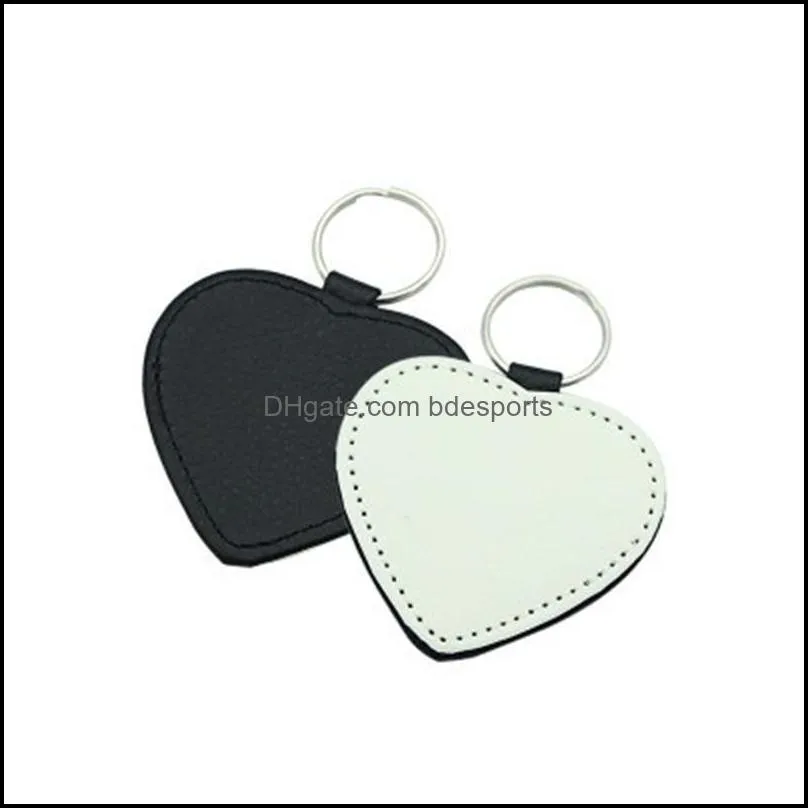 new product sublimation blanks personality key buckle blank single side hemming handle rectangular circle keychains multi style 3