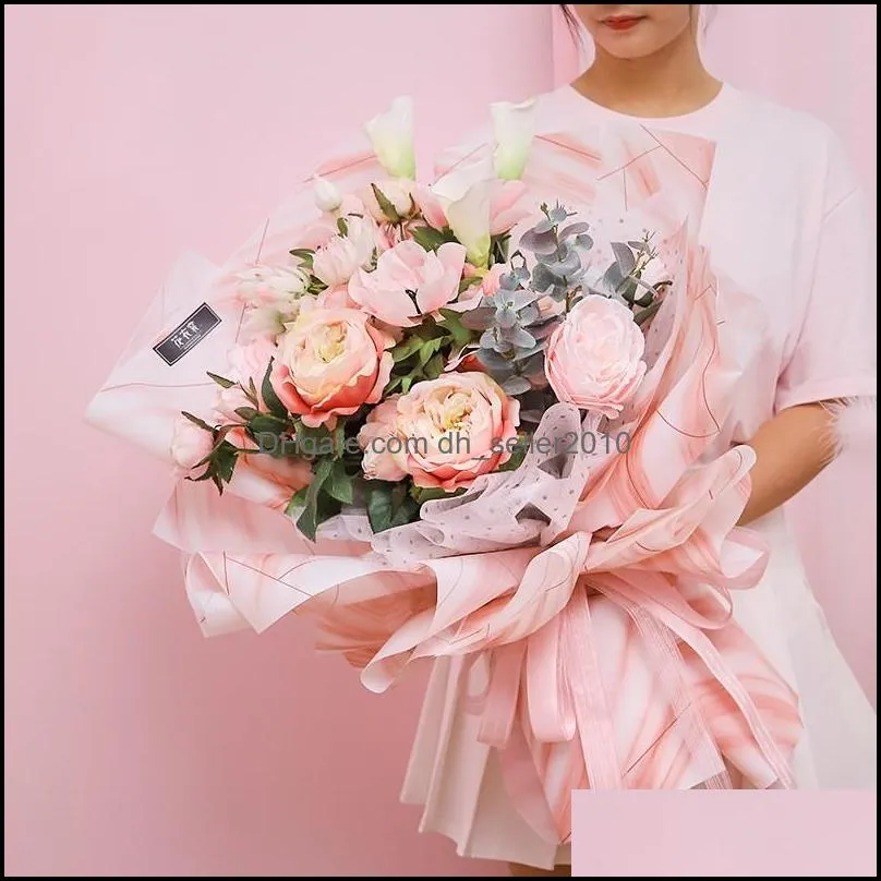 flower gift wrap paper waterproof packing papers florist material fashion plain hot selling with different colors 10 5hy j1