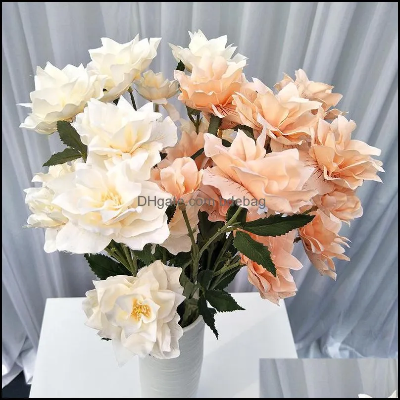 three heads simulation flowers diy manual narcissu peony desktop decorate artificial flower fashion arrangement hot selling 2 5yl j1