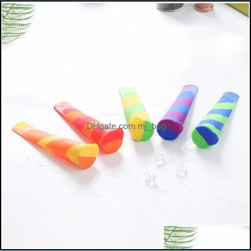 silicone ice cream mould household with cover box colorful ices stick mold stripe multicolour kitchen supplies 1 8bj f2