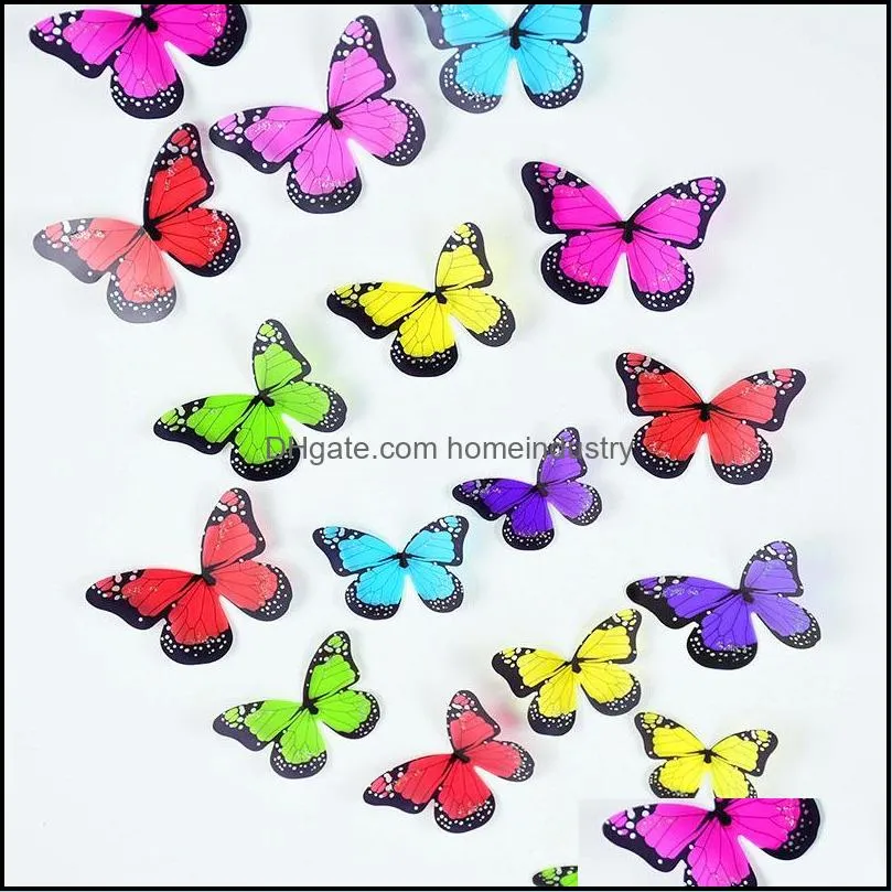 wall stickers multicolor 3d crystal butterfly black and white butterflies for home kids room decals refrigerator