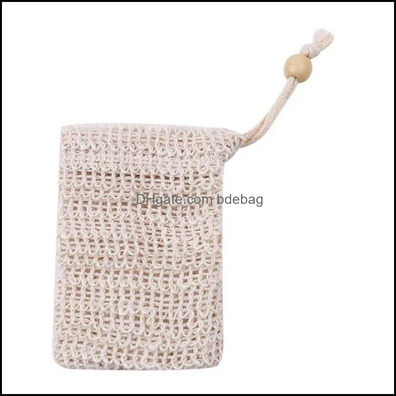 natural exfoliating mesh soap saver sisal soap saver bag pouch holder for shower bath foaming and drying bbylem vggg2 687 s2