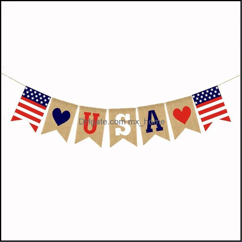 usa swallowtail banners independence day string flags usa letters bunting banners 4th of july party decoration 1363 v2