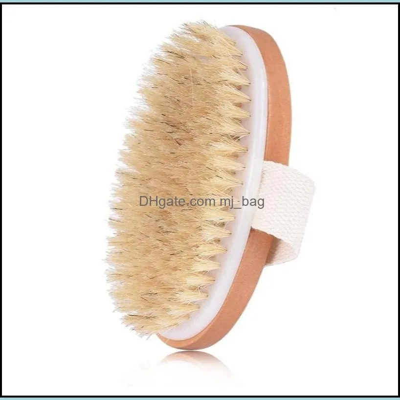 natural bamboo brush pigs bristles wood bath body brushes 2 colors hand rope no handle bathroom shower accessories clean simple 3 99sm