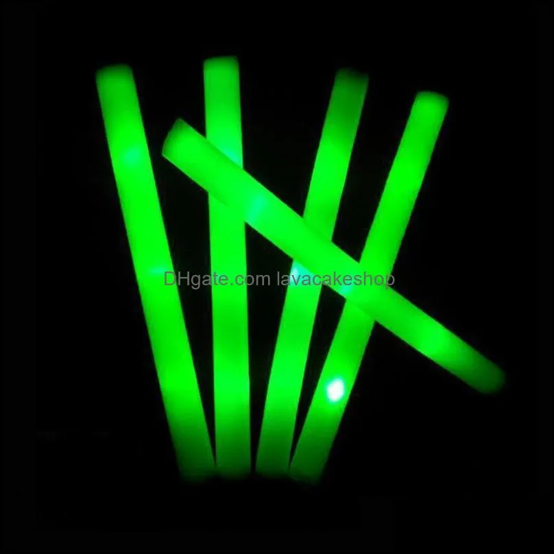 other festive party supplies 30/50 pcs led foam bar glow in the dark light-up sticks led soft batons rave wands flashing tube concert for