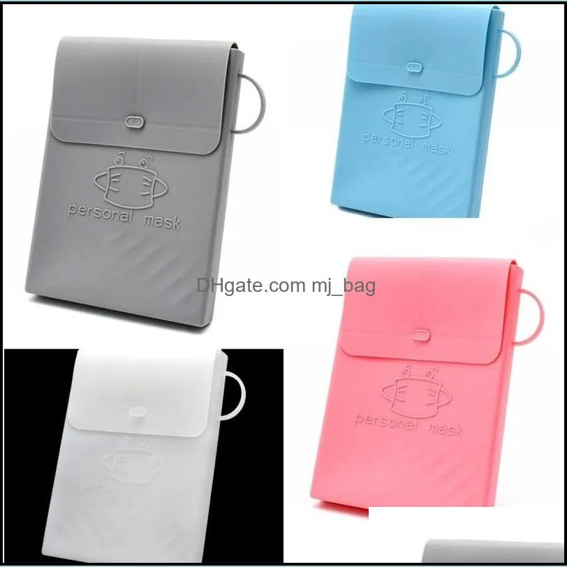 silicone cubic storage clip rectangle face masks holder bag mini opaque hanging ring button mask case clips 4ax g2