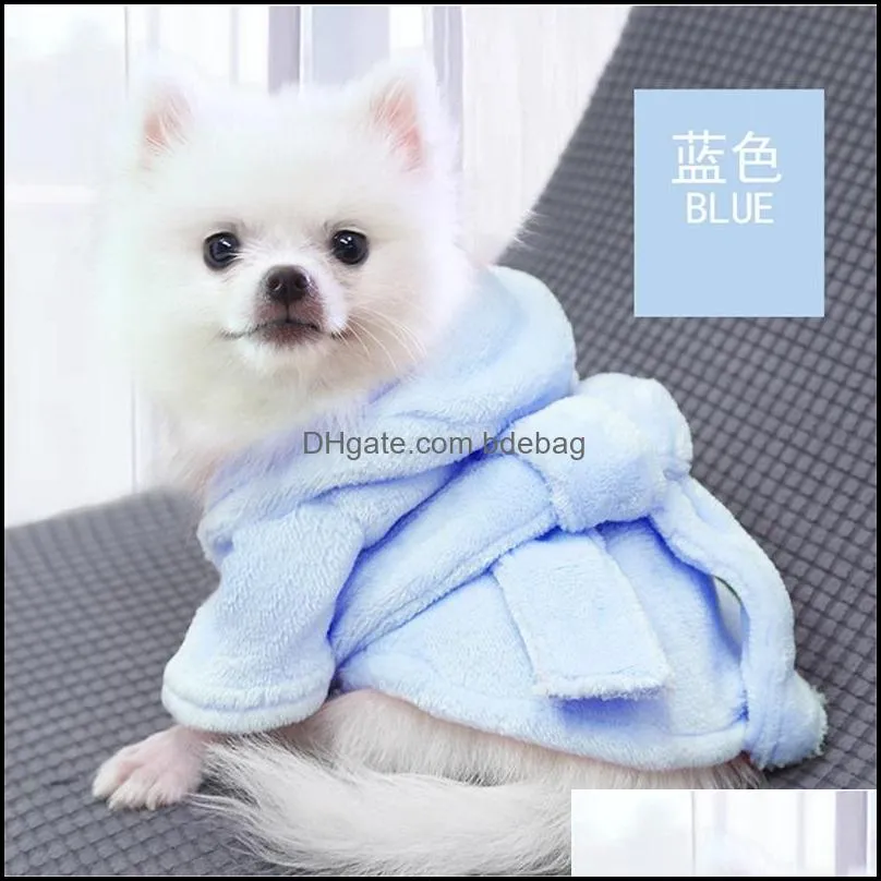 pet jumpsuit cute hoodie clothes coats comfortable casual soft bathrobe home for puppy dog pajamas solid winter warm fashion 386 r2